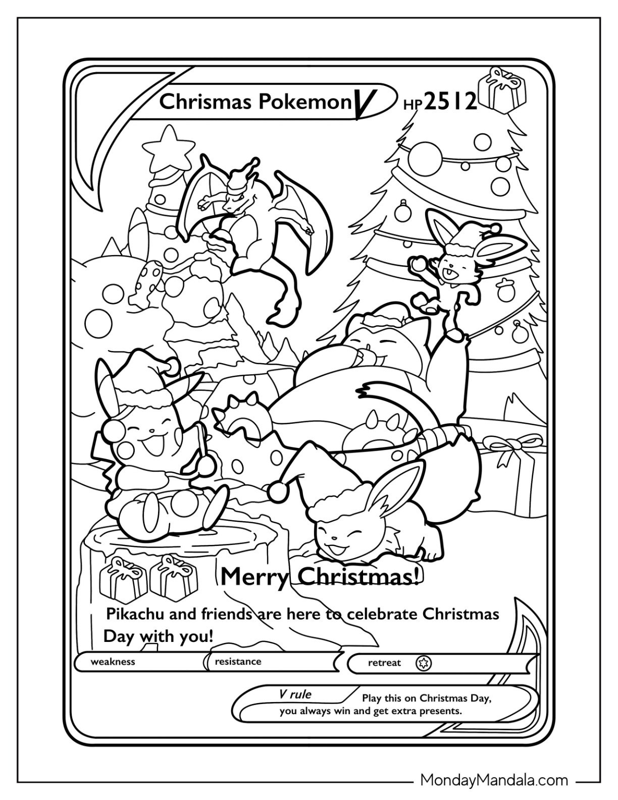 christmas pokemon coloring pages (free printables)